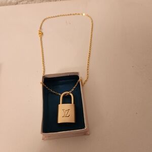 Louis Vuitton Gold Lock No Key With Unbranded Chain Number 331
